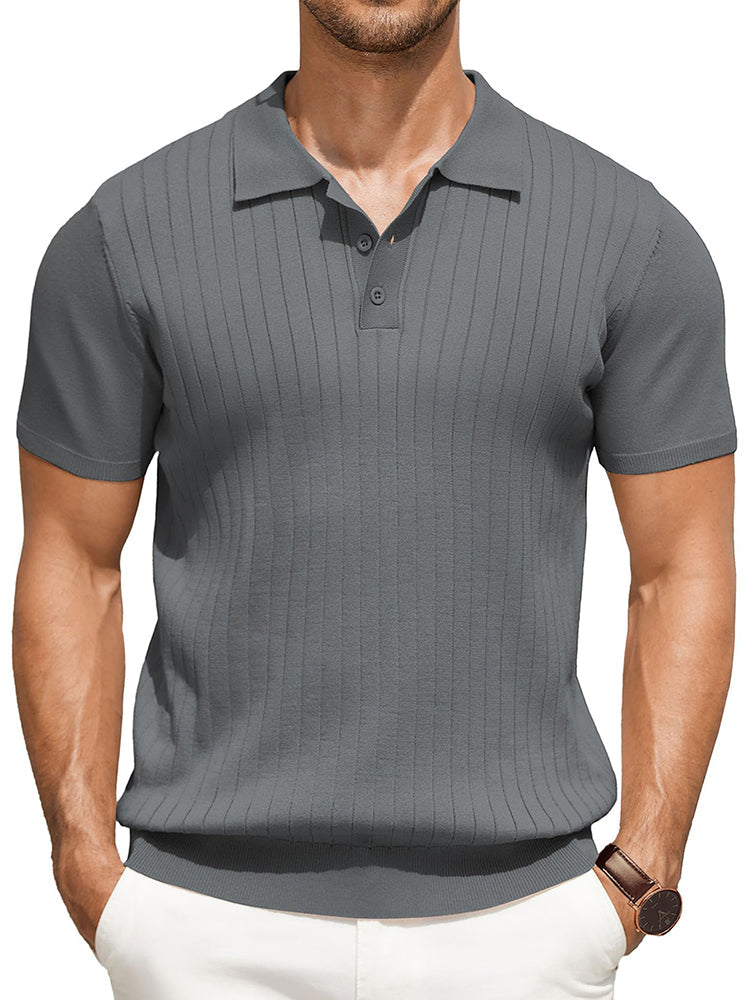 Dex - Casual Ribbed Knitted Polo | By Julian & Claire Toronto