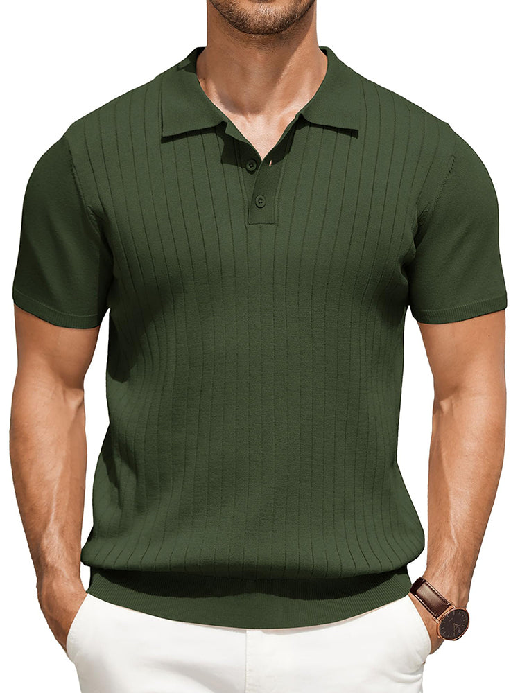 Dex - Casual Ribbed Knitted Polo | By Julian & Claire Toronto