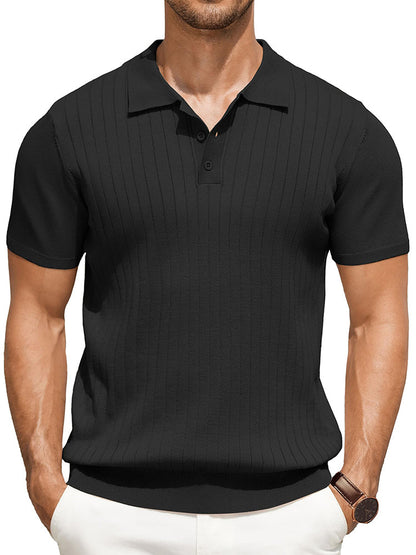 Dex - Casual Ribbed Knitted Polo | By Julian & Claire Toronto