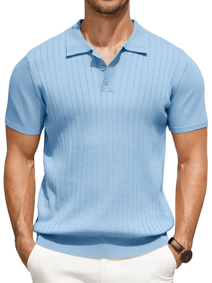 Dex - Casual Ribbed Knitted Polo | By Julian & Claire Toronto