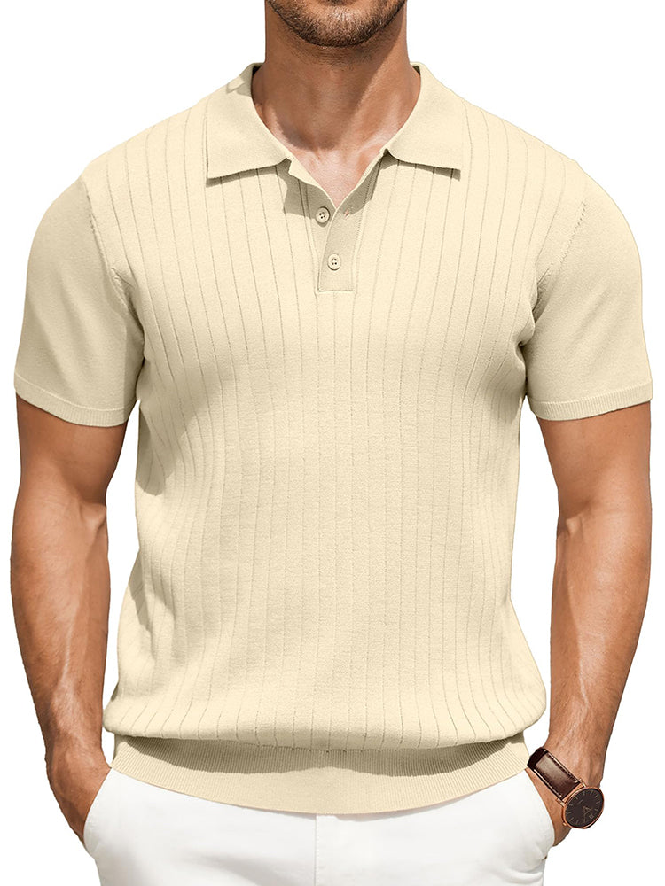 Dex - Casual Ribbed Knitted Polo | By Julian & Claire Toronto