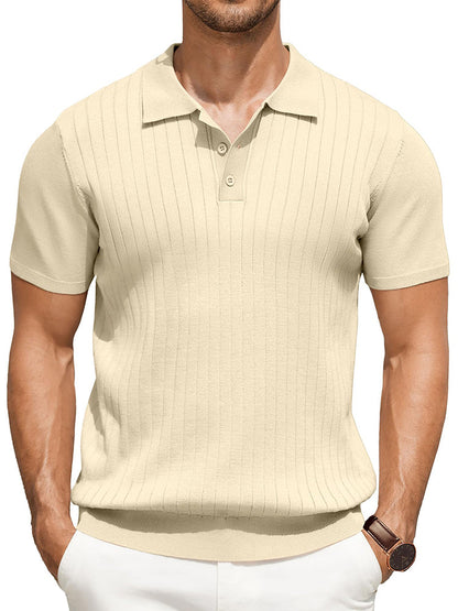 Dex - Casual Ribbed Knitted Polo | By Julian & Claire Toronto