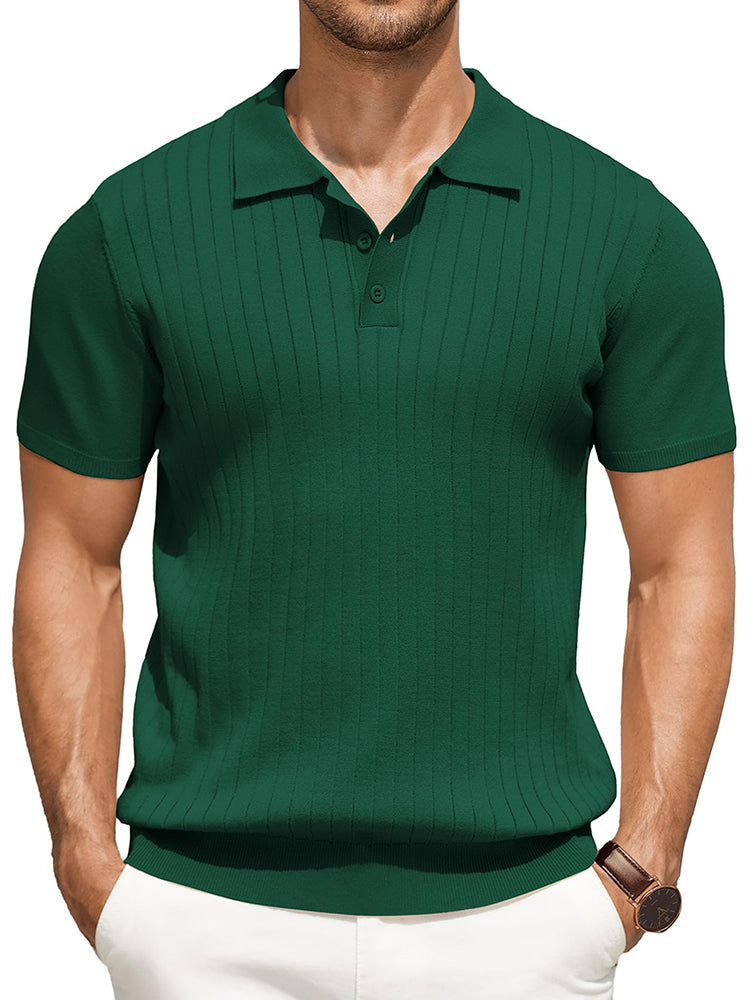 Dex - Casual Ribbed Knitted Polo | By Julian & Claire Toronto