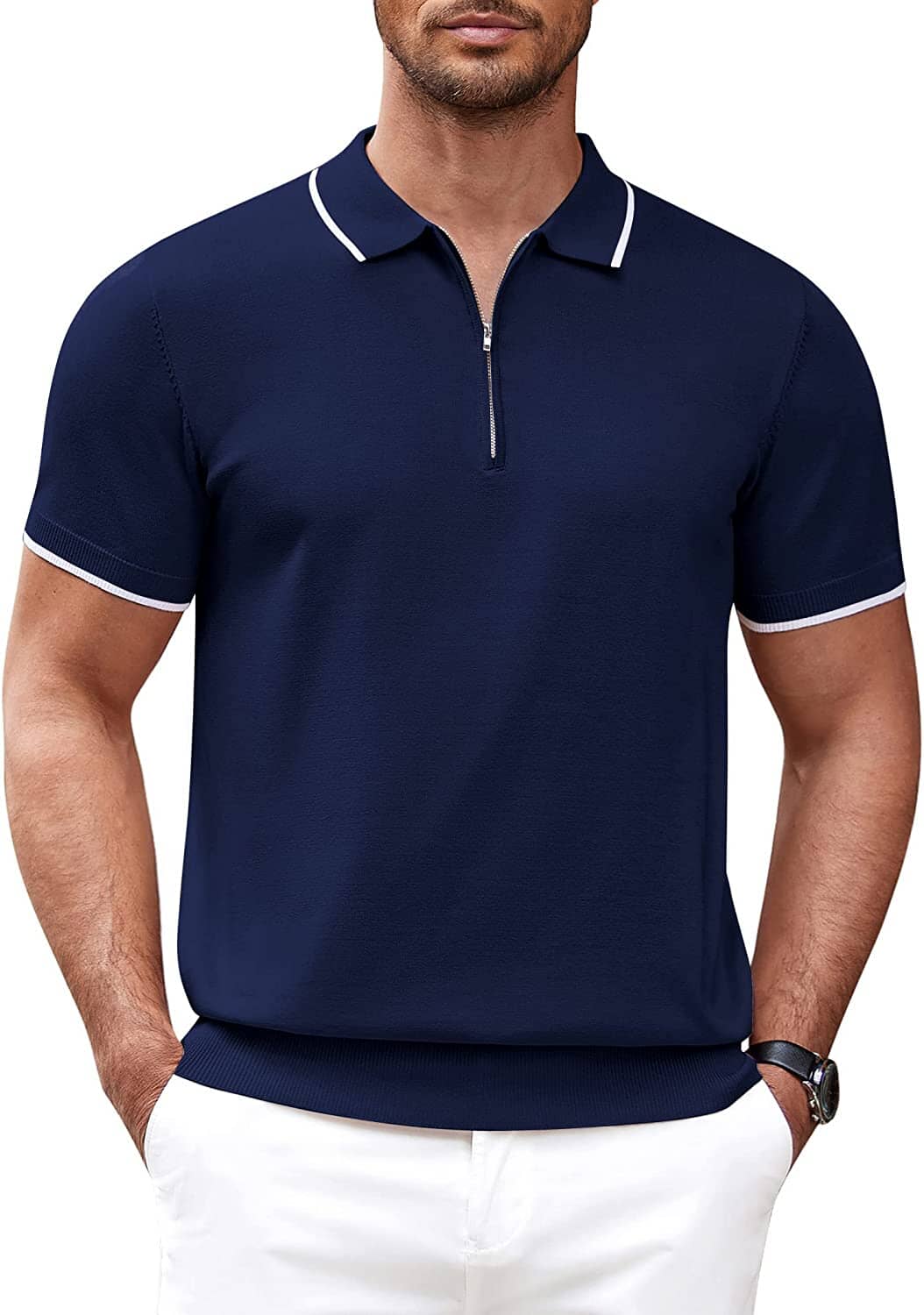 Miller - Modern Knit Zipper Polo | By Julian & Claire Toronto