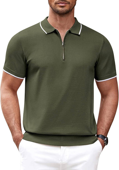 Miller - Modern Knit Zipper Polo | By Julian & Claire Toronto