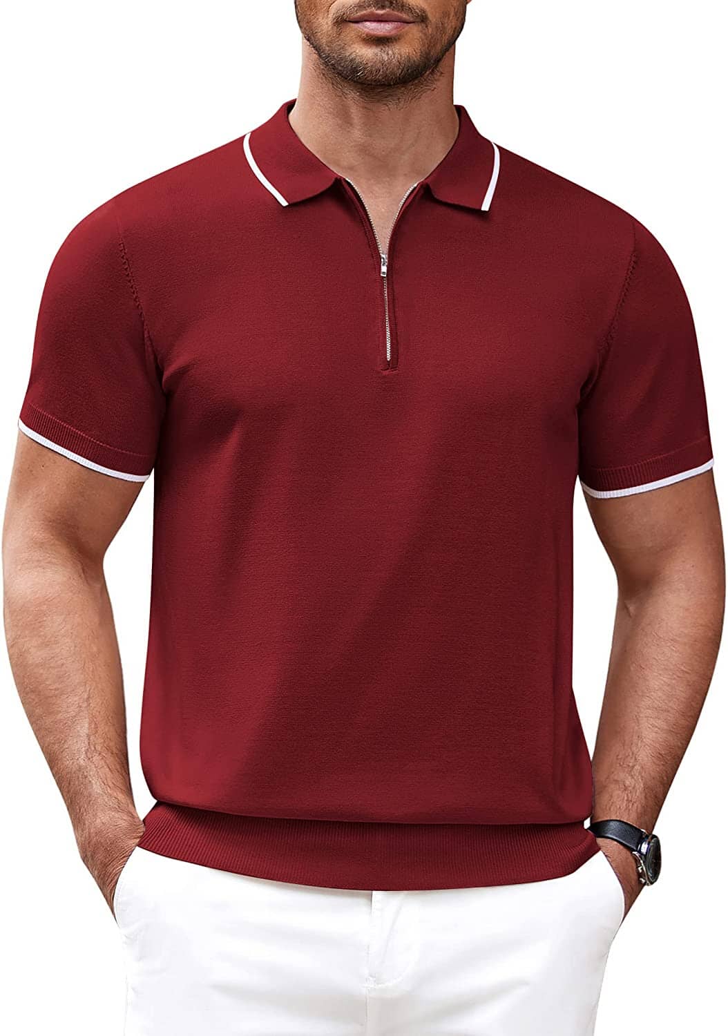 Miller - Modern Knit Zipper Polo | By Julian & Claire Toronto