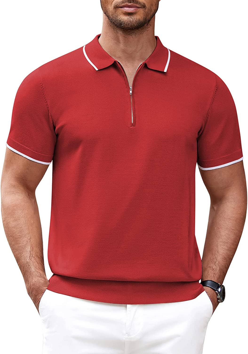 Miller - Modern Knit Zipper Polo | By Julian & Claire Toronto