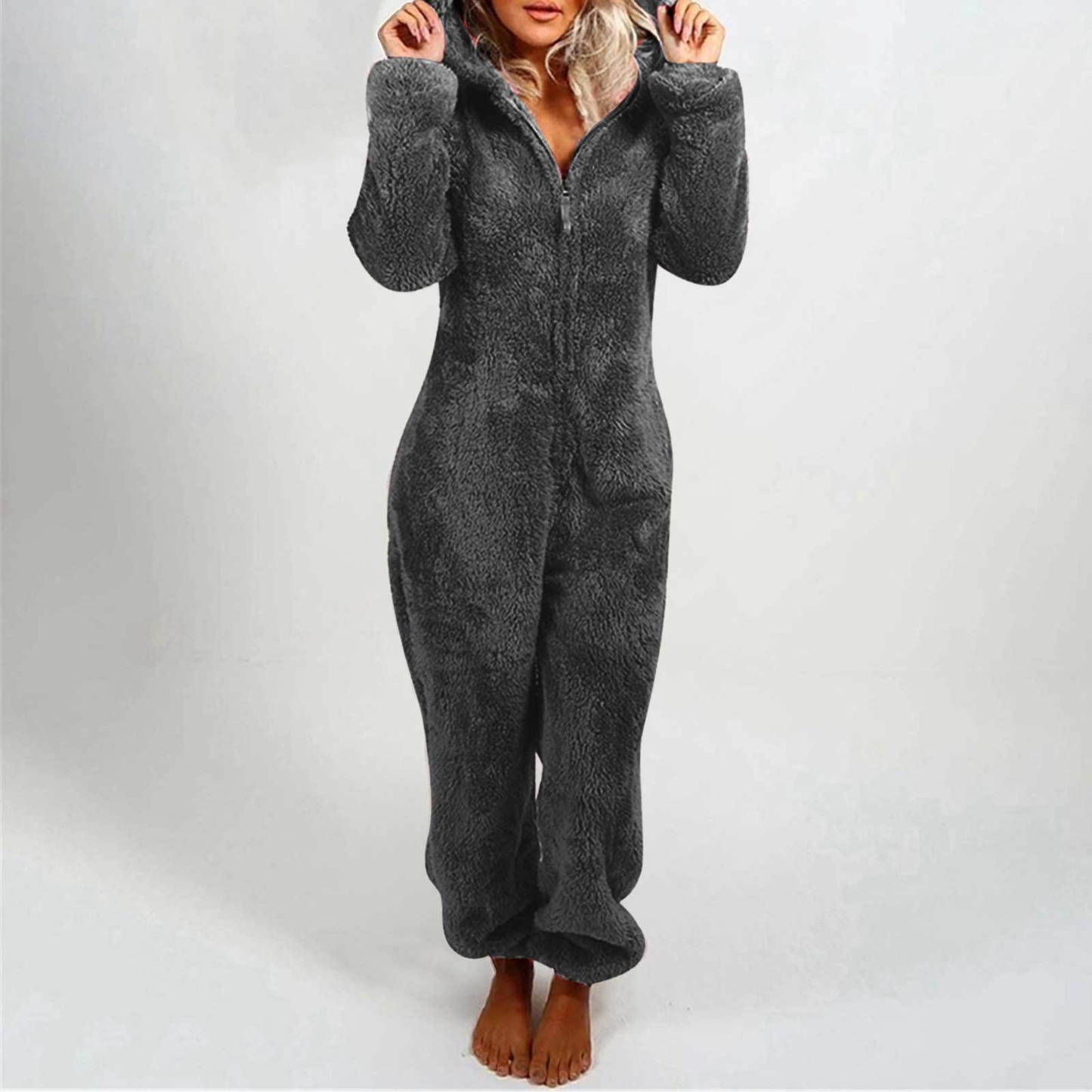 Maple - Comfy Zipper Hooded Plush Pajama | By Julian & Claire Toronto