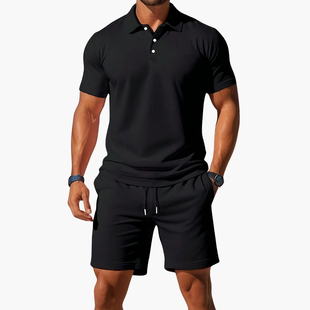 Zack - Casual Polo & Drawstring Shorts Set | By Julian & Claire Toronto