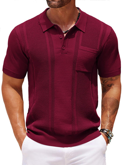 Dave - Casual Textured Knit Polo | By Julian & Claire Toronto