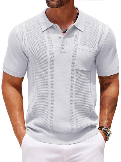 Dave - Casual Textured Knit Polo | By Julian & Claire Toronto