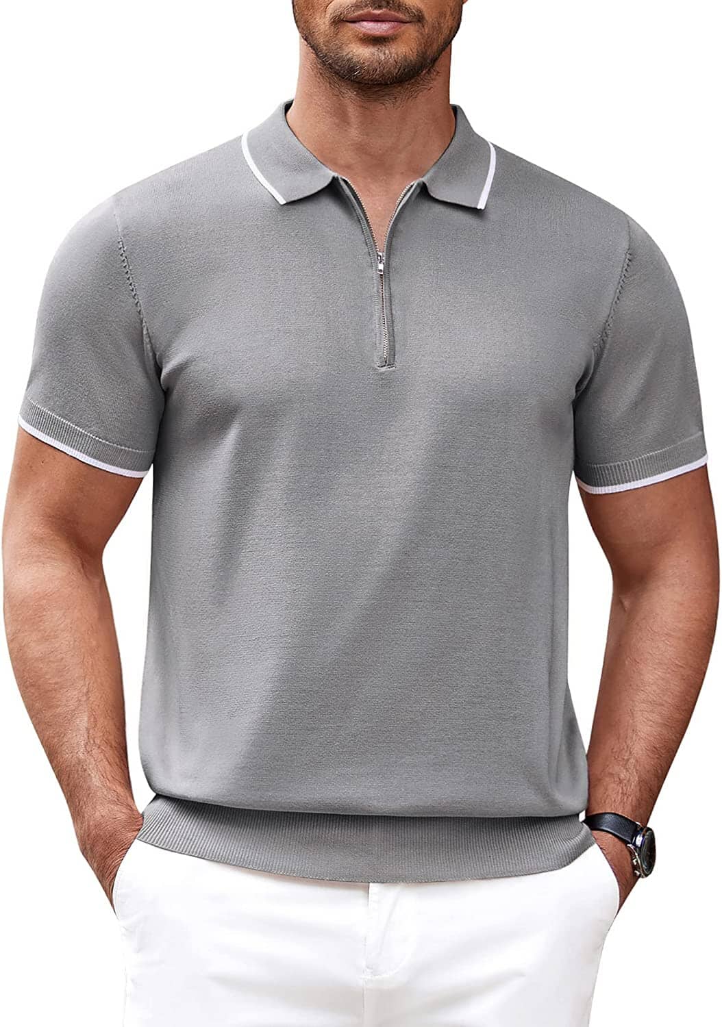 Miller - Modern Knit Zipper Polo | By Julian & Claire Toronto