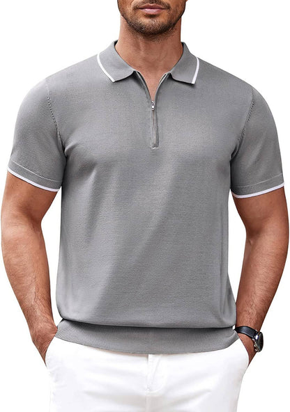 Miller - Modern Knit Zipper Polo | By Julian & Claire Toronto