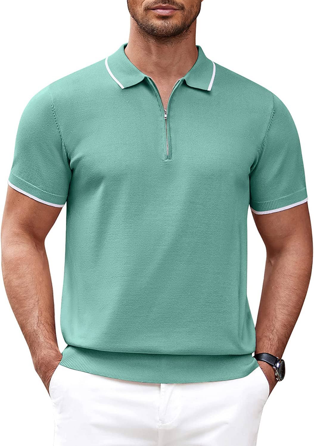Miller - Modern Knit Zipper Polo | By Julian & Claire Toronto