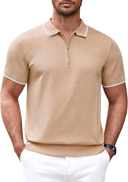 Miller - Modern Knit Zipper Polo | By Julian & Claire Toronto