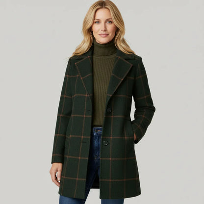 Juliette - Classy Wool Check Coat | By Julian & Claire Toronto
