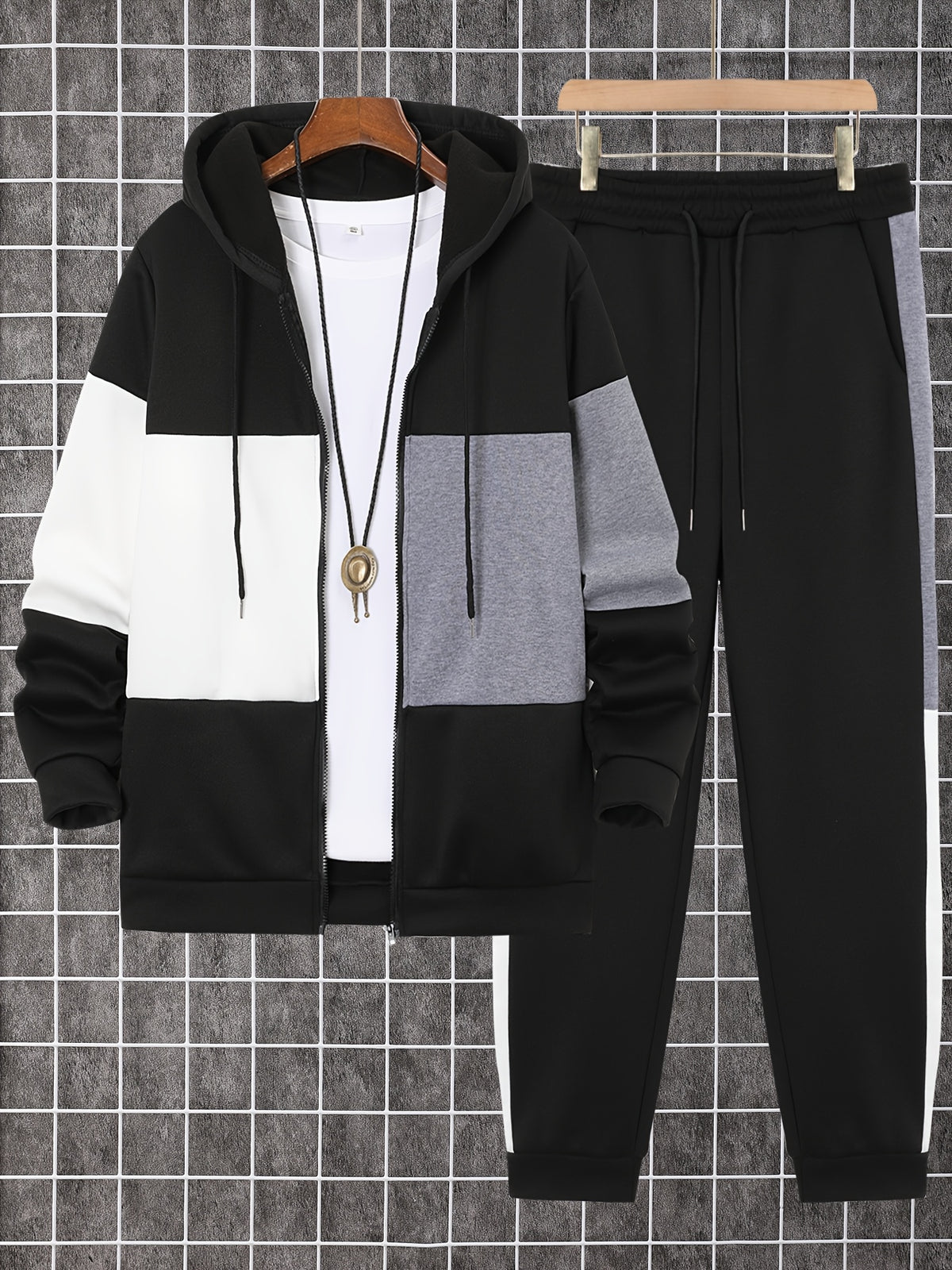 Asa - Colour Block Casual Hooded Set | By Julian & Claire Toronto