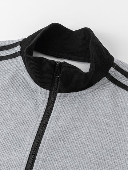 Randy - Waffle Texture Stripe Jacket | By Julian & Claire Toronto