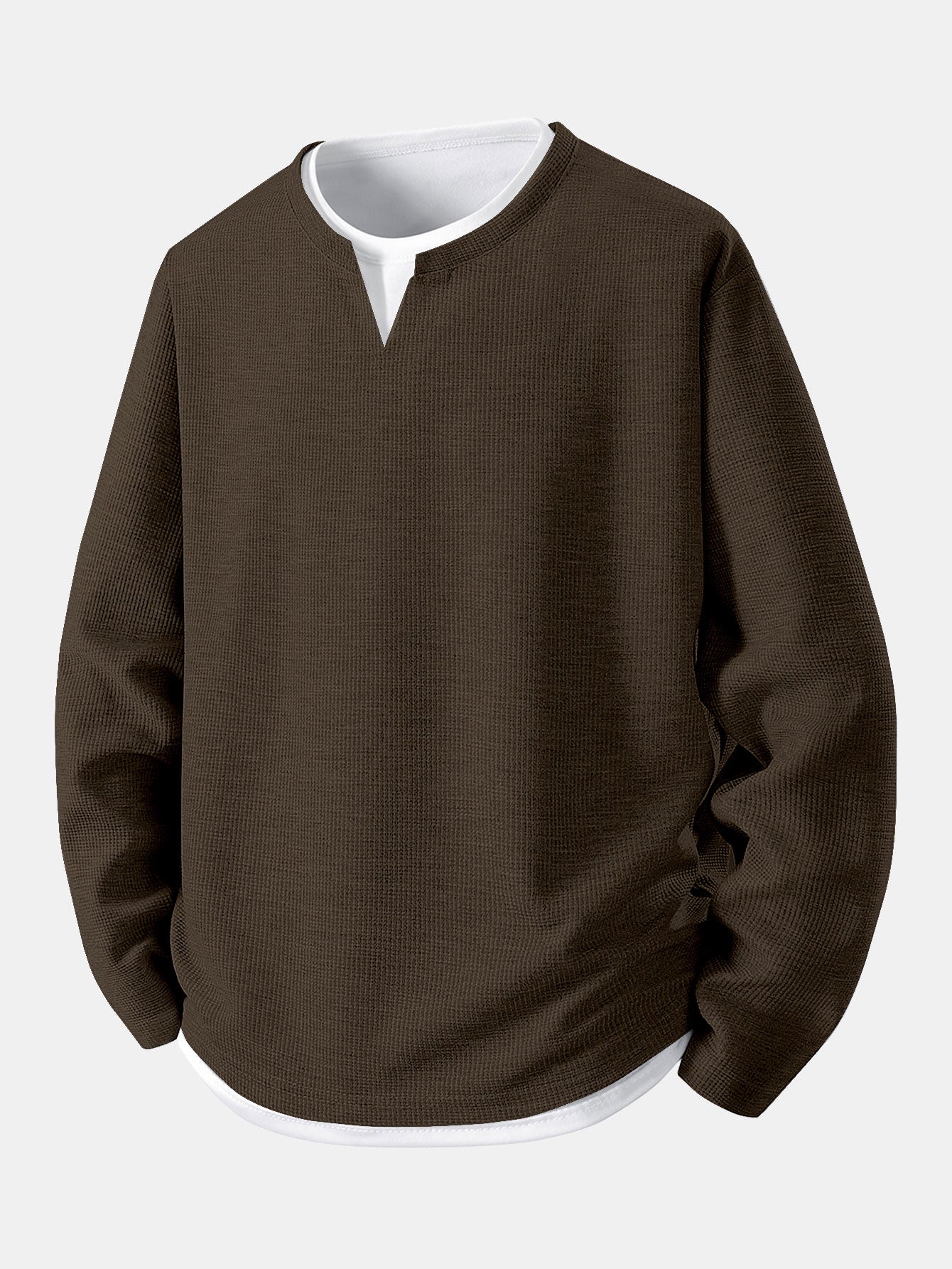 Ronald - Layered Waffle Long Sleeve T-Shirt | By Julian & Claire Toronto