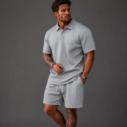 Richard - Textured Polo & Shorts Set | By Julian & Claire Toronto