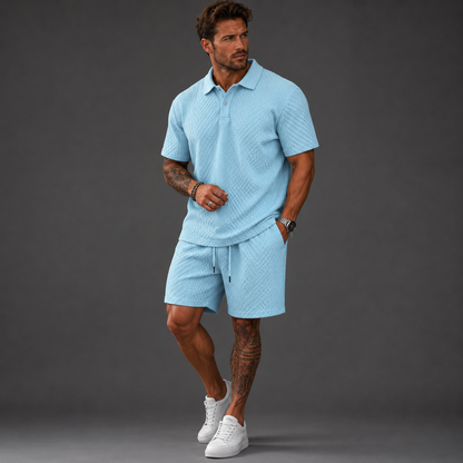 Richard - Textured Polo & Shorts Set | By Julian & Claire Toronto