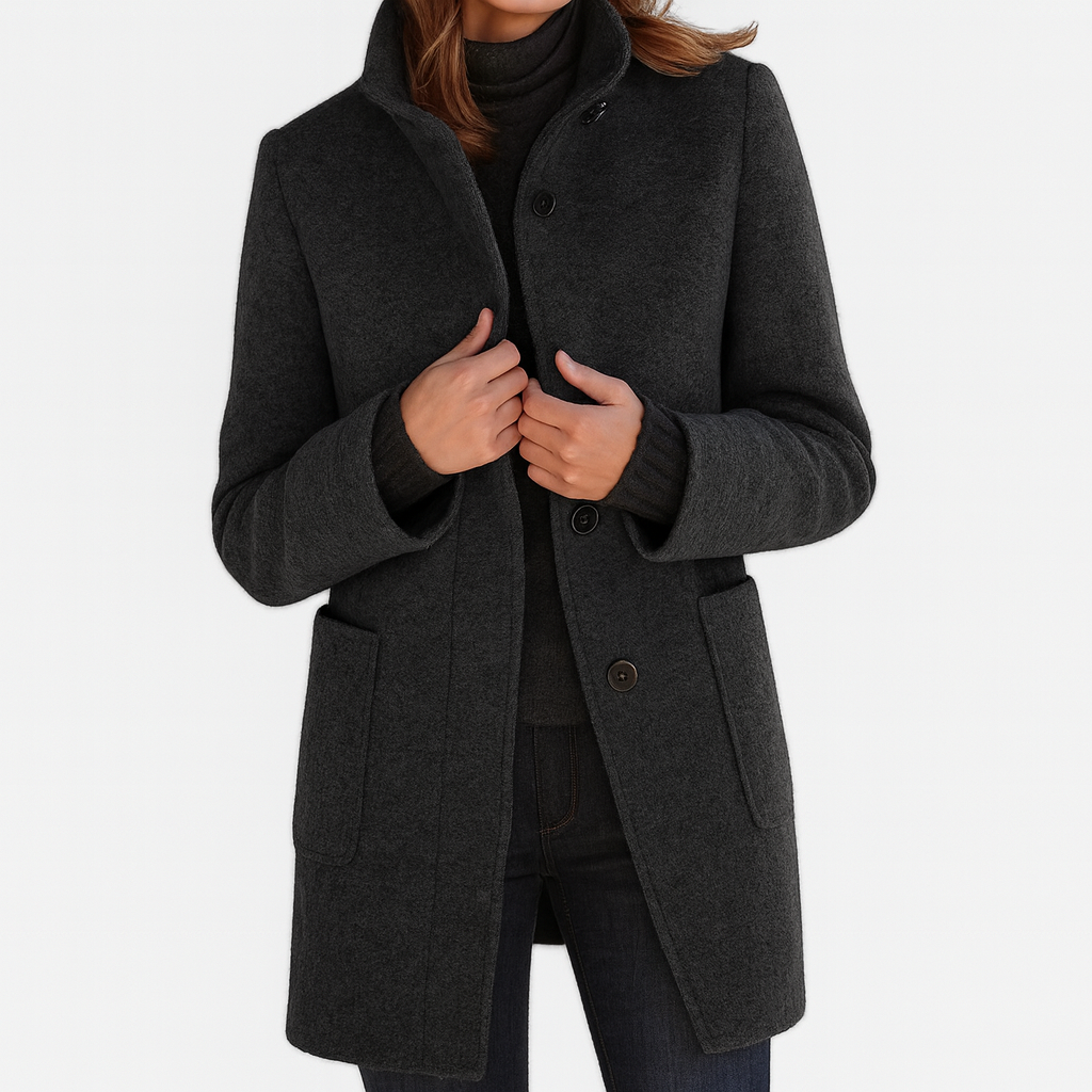 Rose - Coat with High Collar | By Julian & Claire Toronto