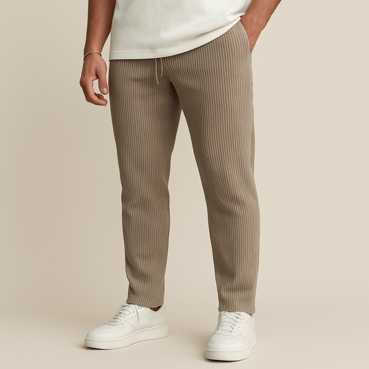 Oscar - Ribbed Tube Leg Trousers | By Julian & Claire Toronto