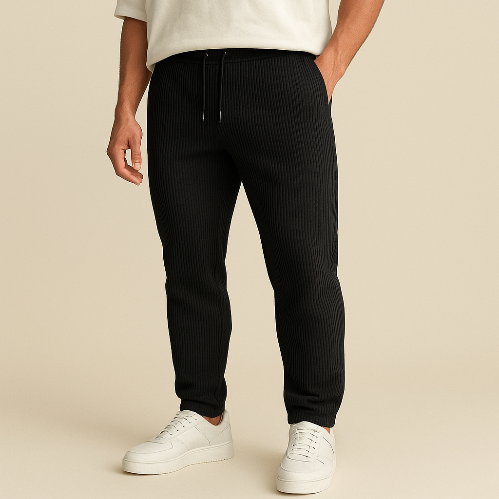 Oscar - Ribbed Tube Leg Trousers | By Julian & Claire Toronto