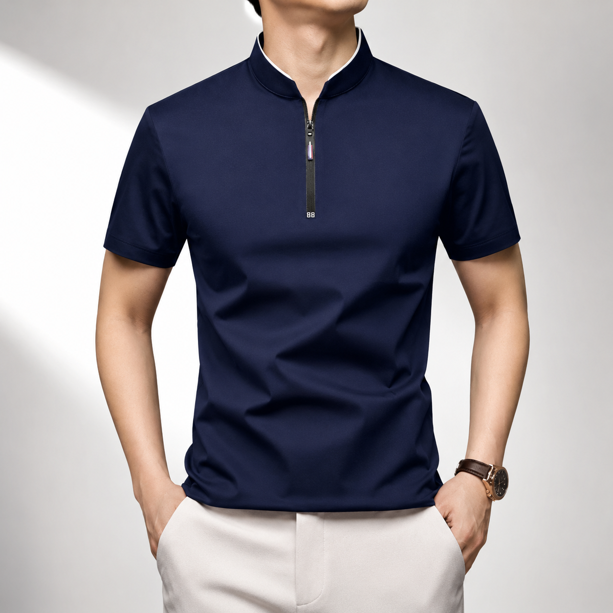 Fabio - Modern Quarter-Zip Polo | By Julian & Claire Toronto