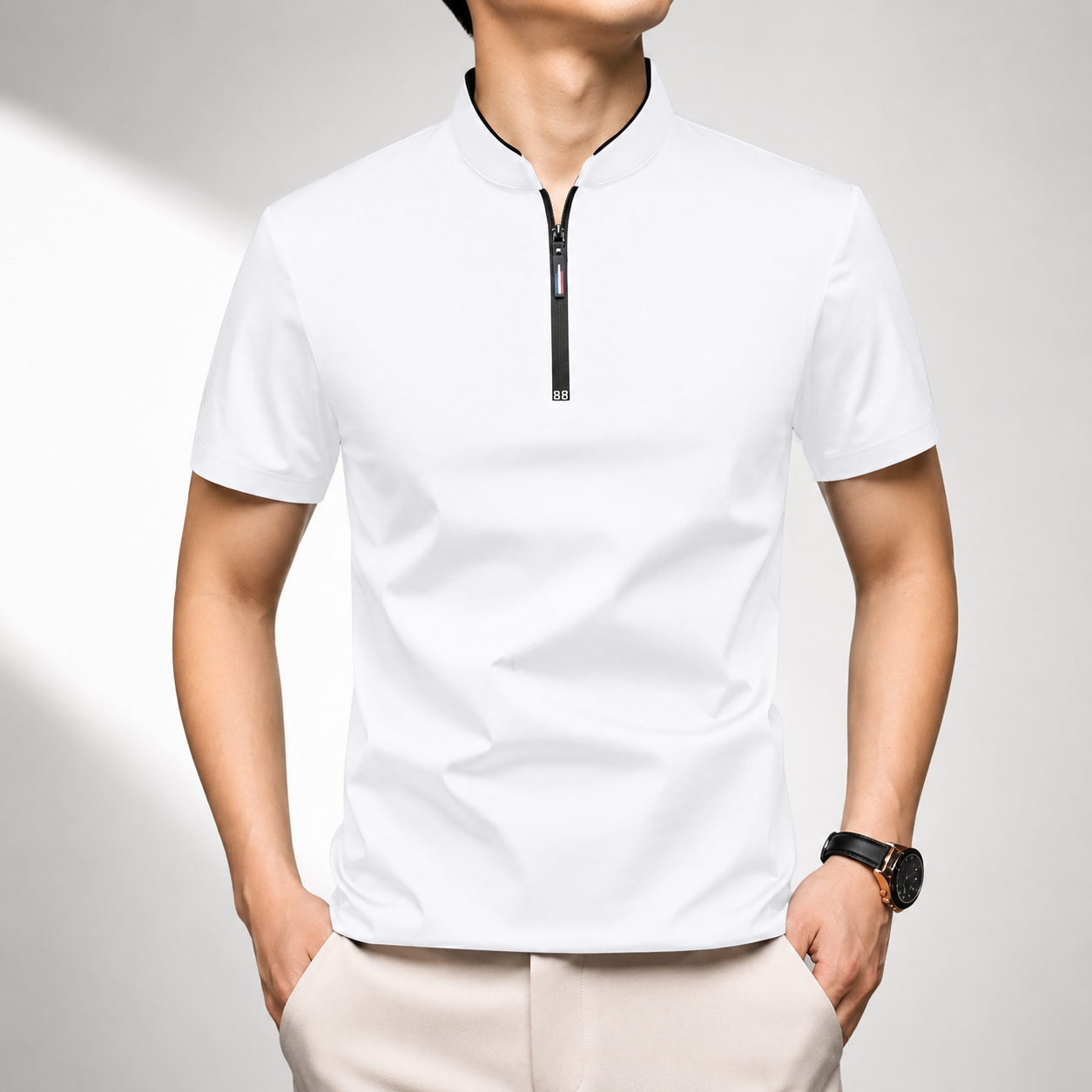 Fabio - Modern Quarter-Zip Polo | By Julian & Claire Toronto