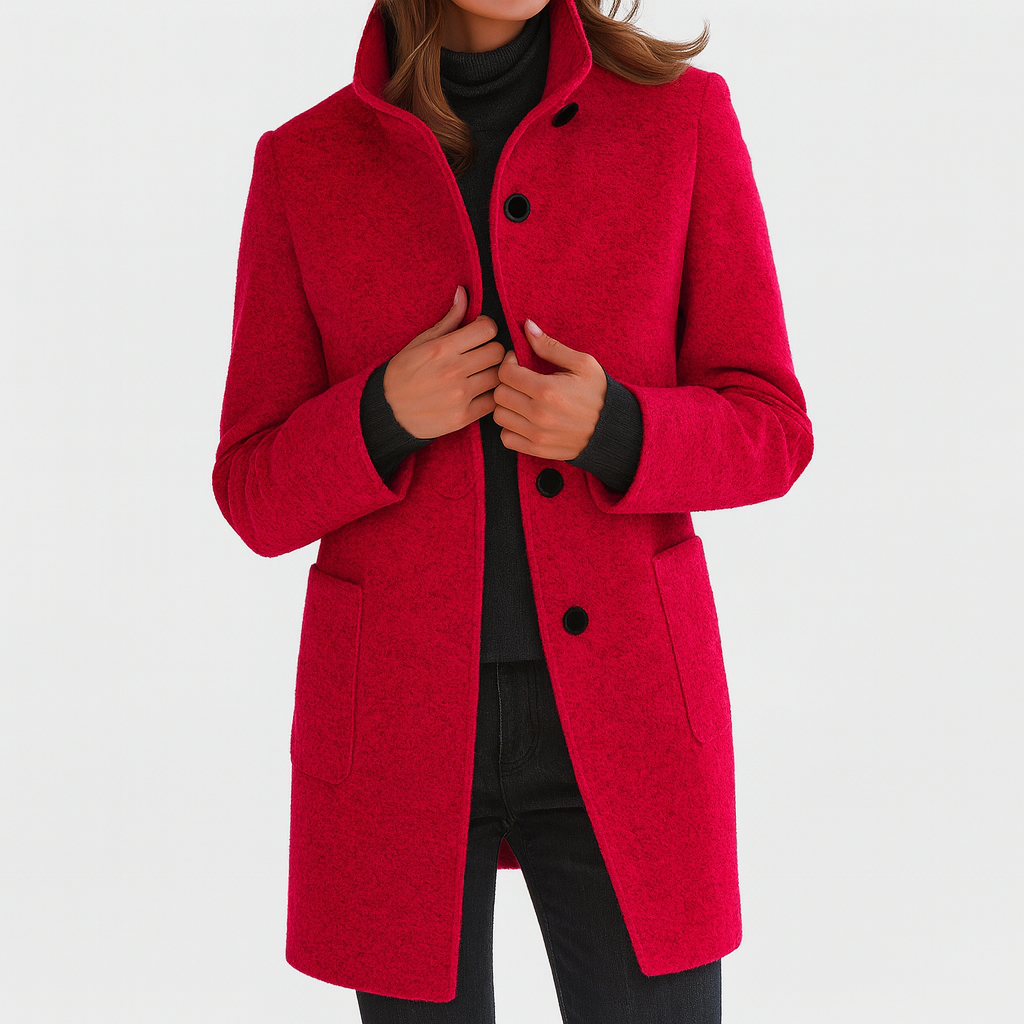 Rose - Coat with High Collar | By Julian & Claire Toronto