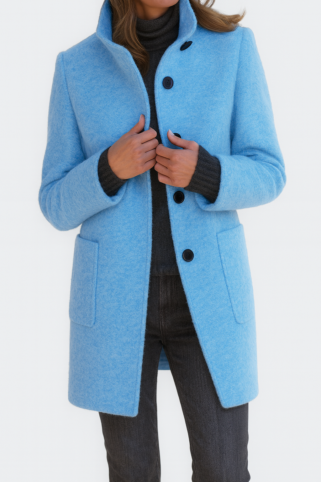 Rose - Coat with High Collar | By Julian & Claire Toronto