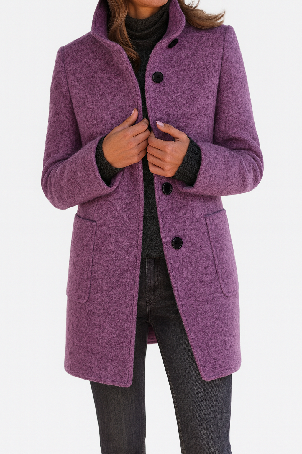 Rose - Coat with High Collar | By Julian & Claire Toronto