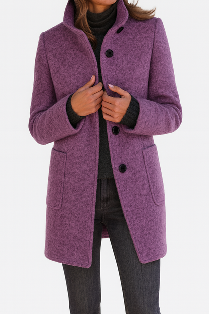Rose - Coat with High Collar | By Julian & Claire Toronto