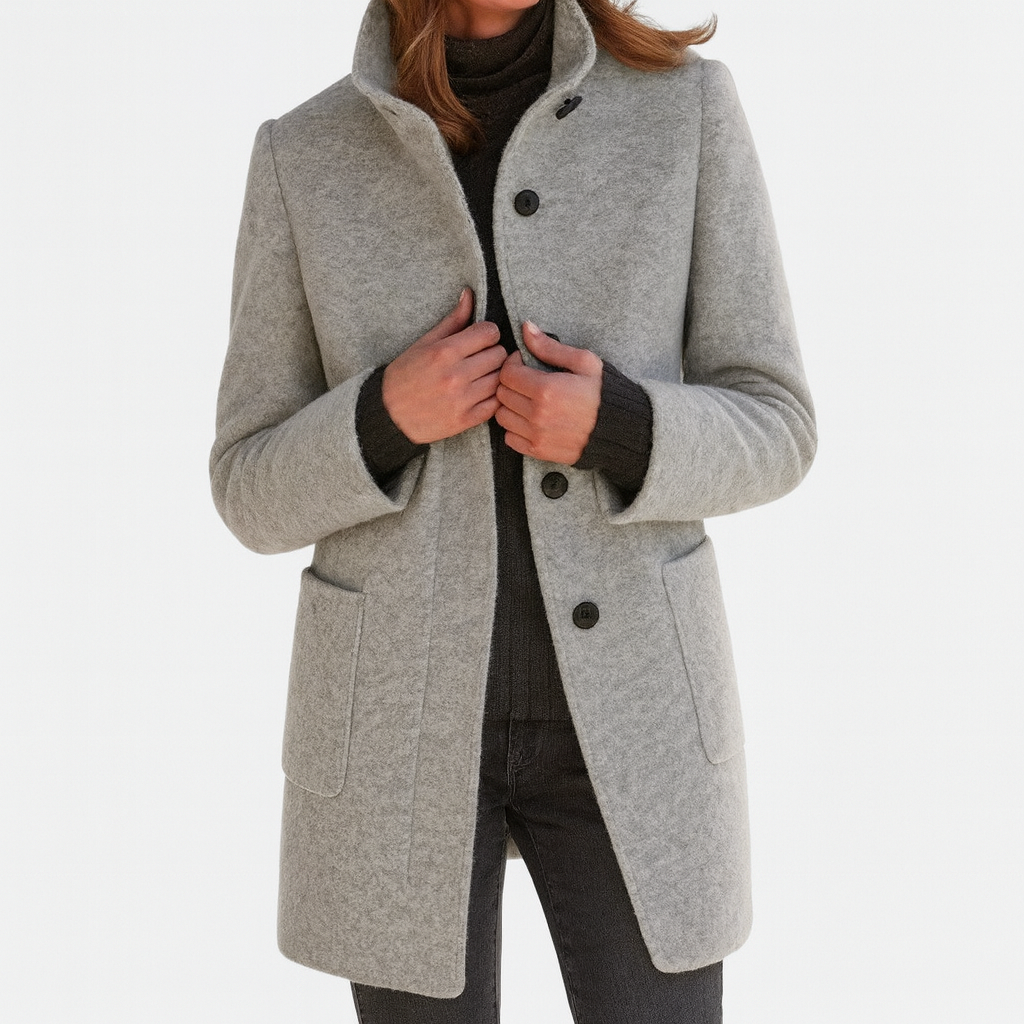 Rose - Coat with High Collar | By Julian & Claire Toronto