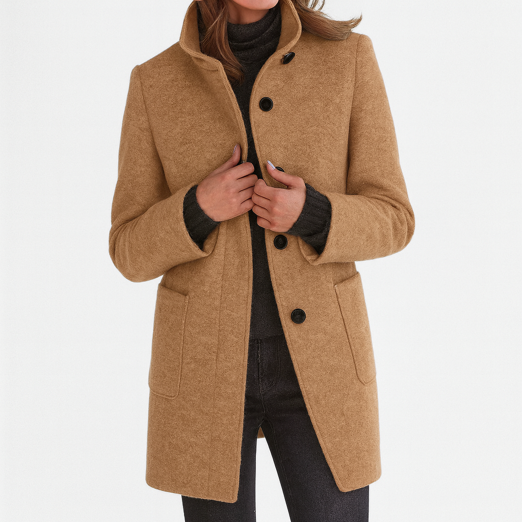 Rose - Coat with High Collar | By Julian & Claire Toronto
