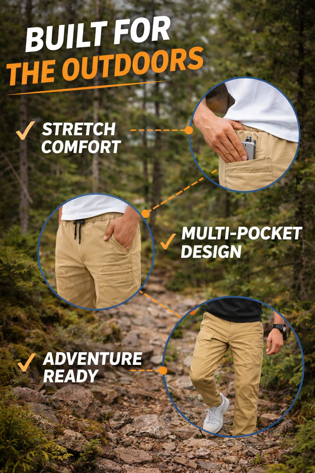 Cameron -Autumn- Outdoors - Multi-Pocket Pants | By Julian & Claire Toronto