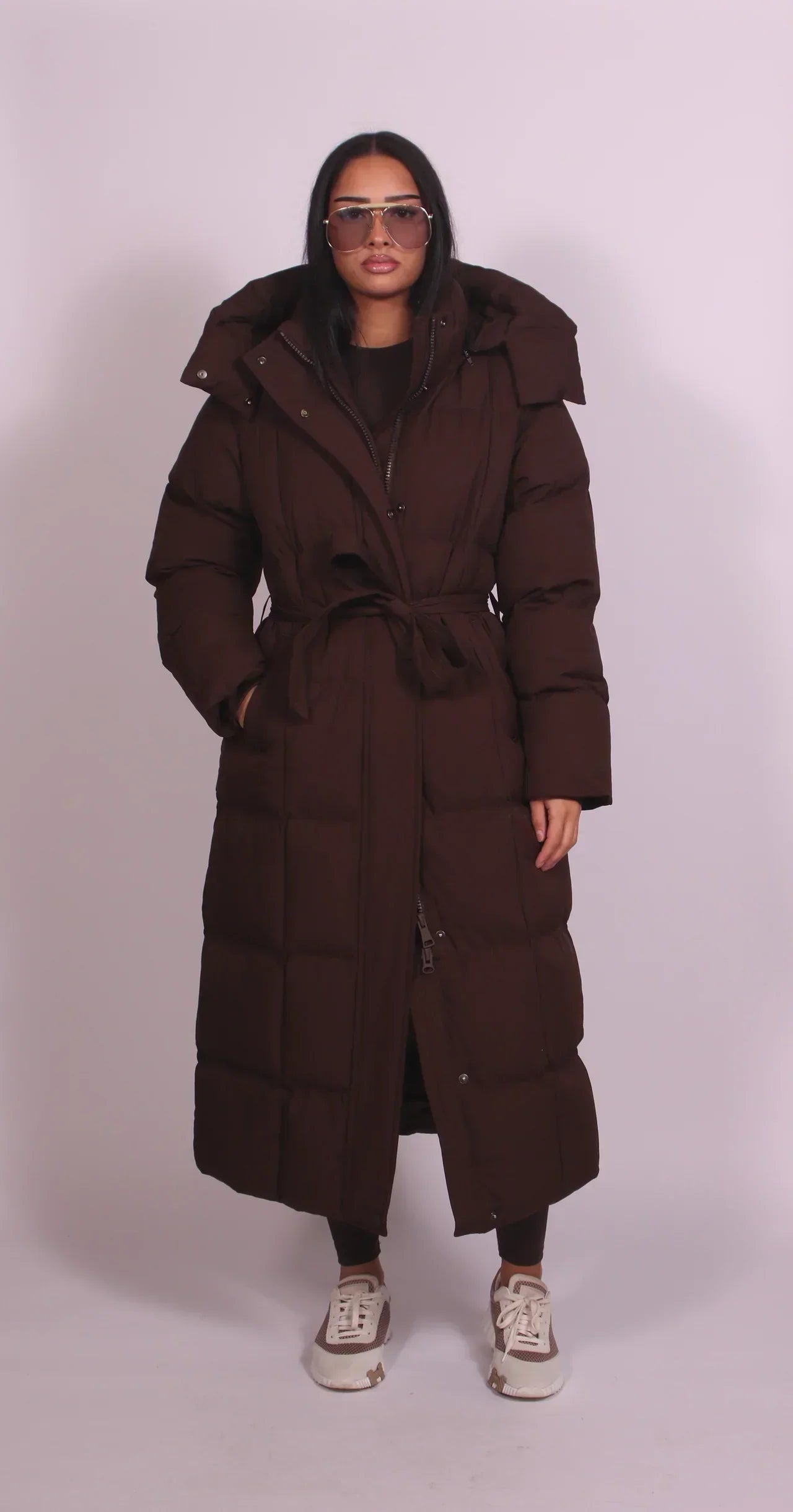 Camille - Long Belted Puffer Coat | By Julian & Claire Toronto