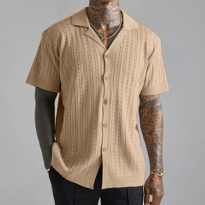 Gallagher - Jacquard Knit Polo Shirt | By Julian & Claire Toronto