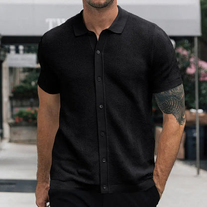 Jaxon - Premium Button-Up Knit Polo | By Julian & Claire Toronto