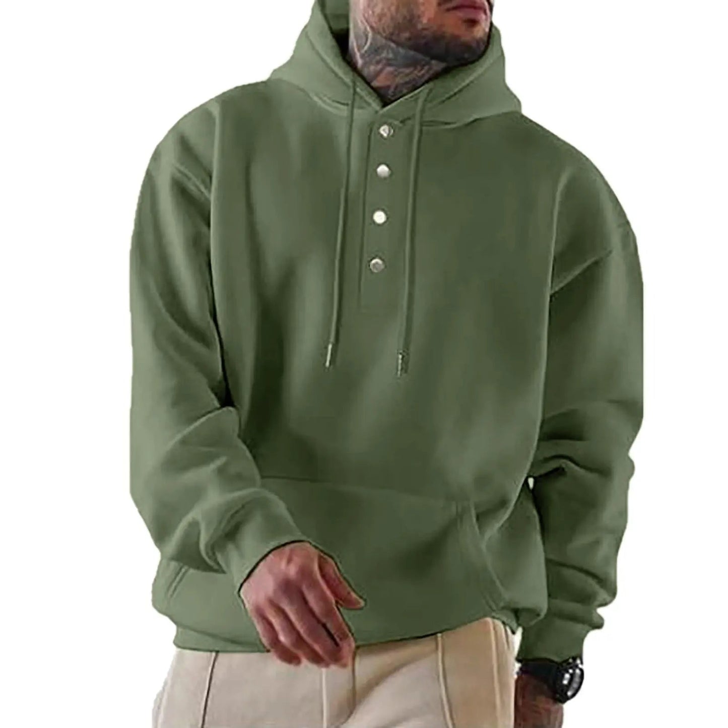 Chad - Everyday Buttoned Knit Hoodie | By Julian & Claire Toronto