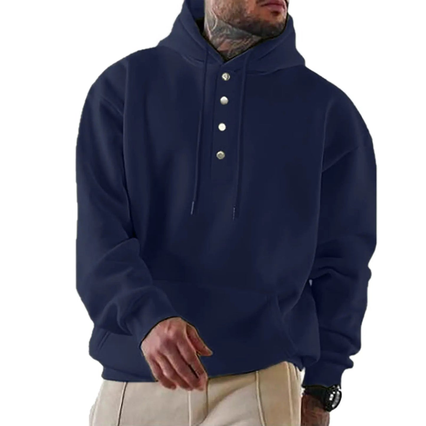 Chad - Everyday Buttoned Knit Hoodie | By Julian & Claire Toronto
