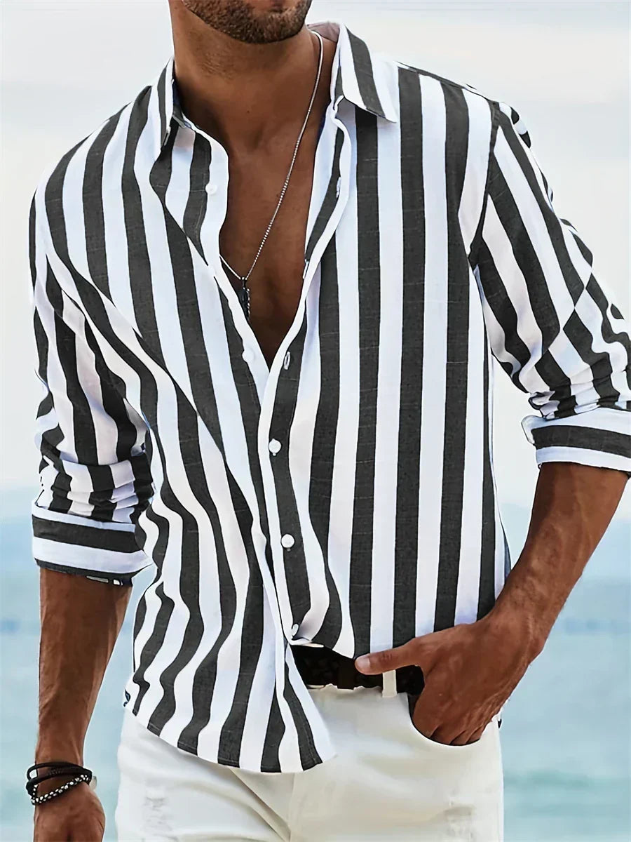 Harald - Everyday Striped Button-Up Shirt | By Julian & Claire Toronto