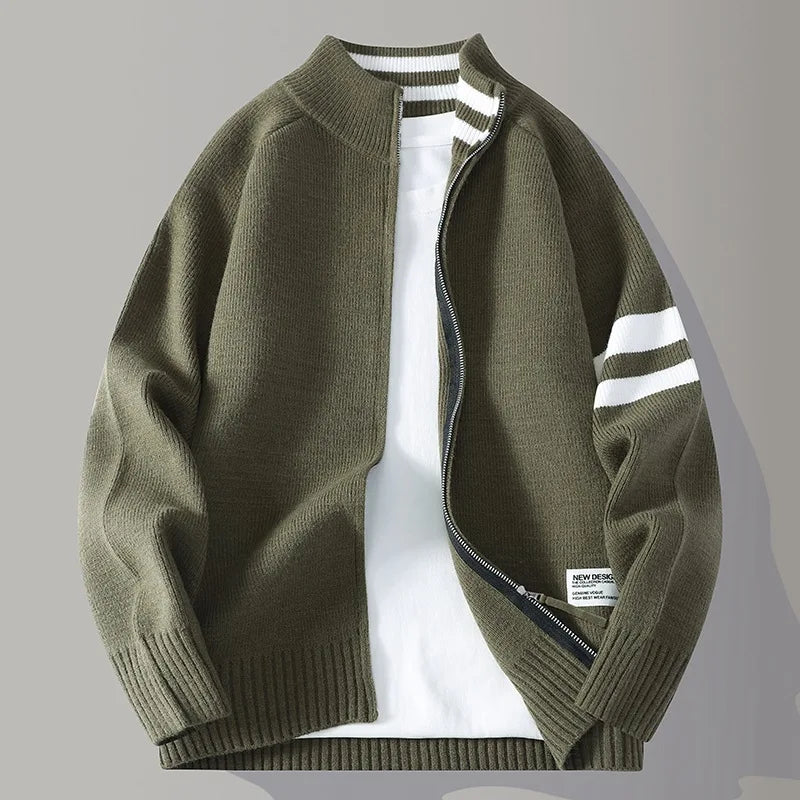 Christopher - Classic Ribbed Zip Sweater | By Julian & Claire Toronto