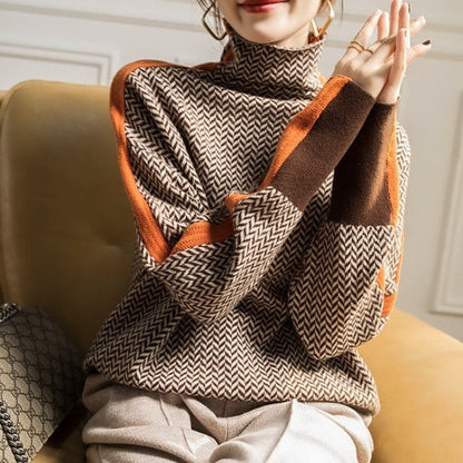 Ella - Herringbone Luxe Turtleneck | By Julian & Claire Toronto