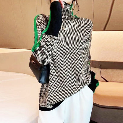 Ella - Herringbone Luxe Turtleneck | By Julian & Claire Toronto