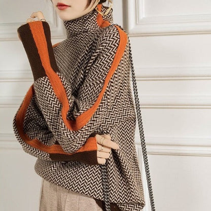 Ella - Herringbone Luxe Turtleneck | By Julian & Claire Toronto