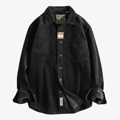 Gavin - Classic Brown Corduroy Long Sleeve Shirt | By Julian & Claire Toronto