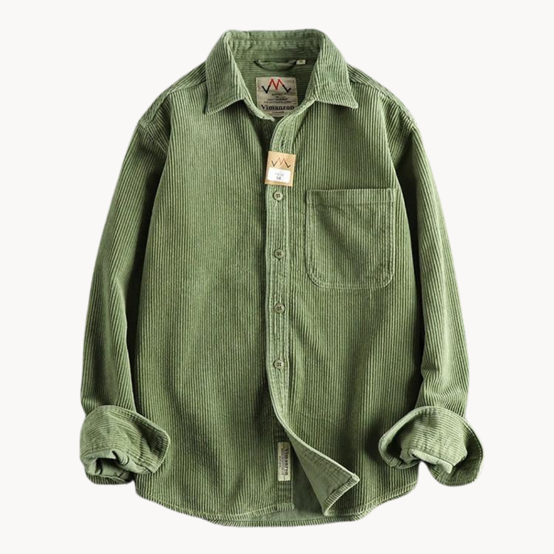 Gavin - Classic Brown Corduroy Long Sleeve Shirt | By Julian & Claire Toronto
