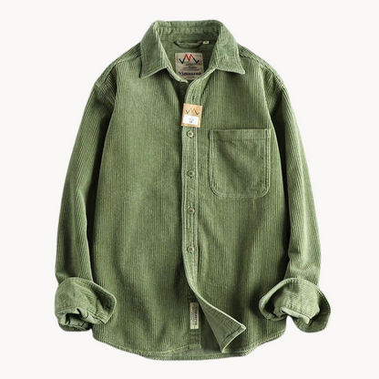 Gavin - Classic Brown Corduroy Long Sleeve Shirt | By Julian & Claire Toronto